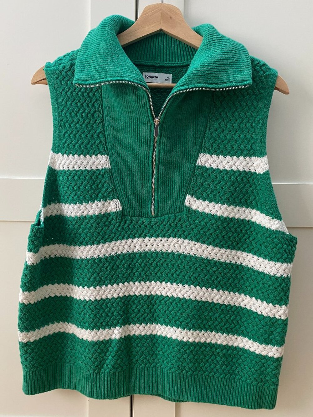 Sonoma Goods for Life Quarter-Zip Sweater Vest Size XL